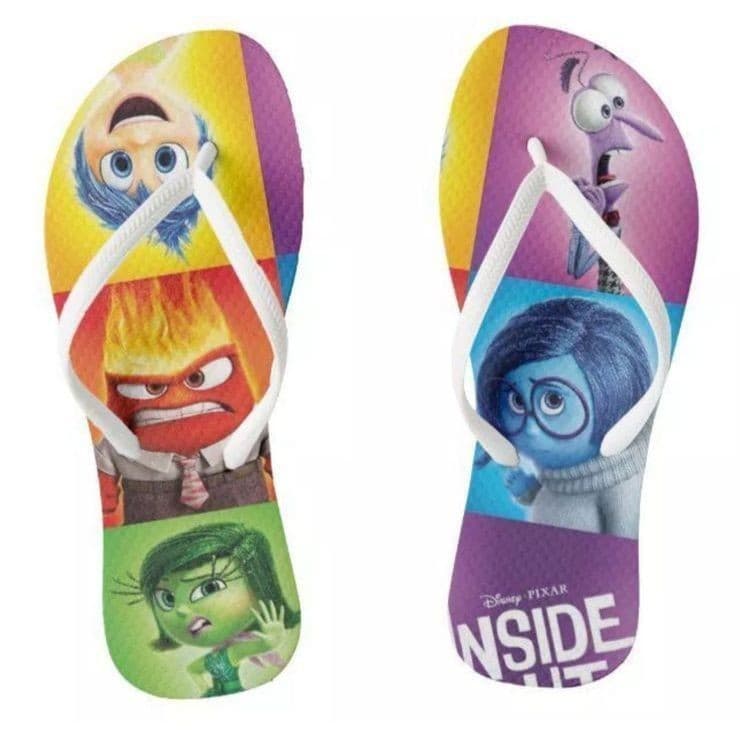 Chinelo Filme Divertidamente Disney  Colorido Várias modelo Infantil Menino Menina