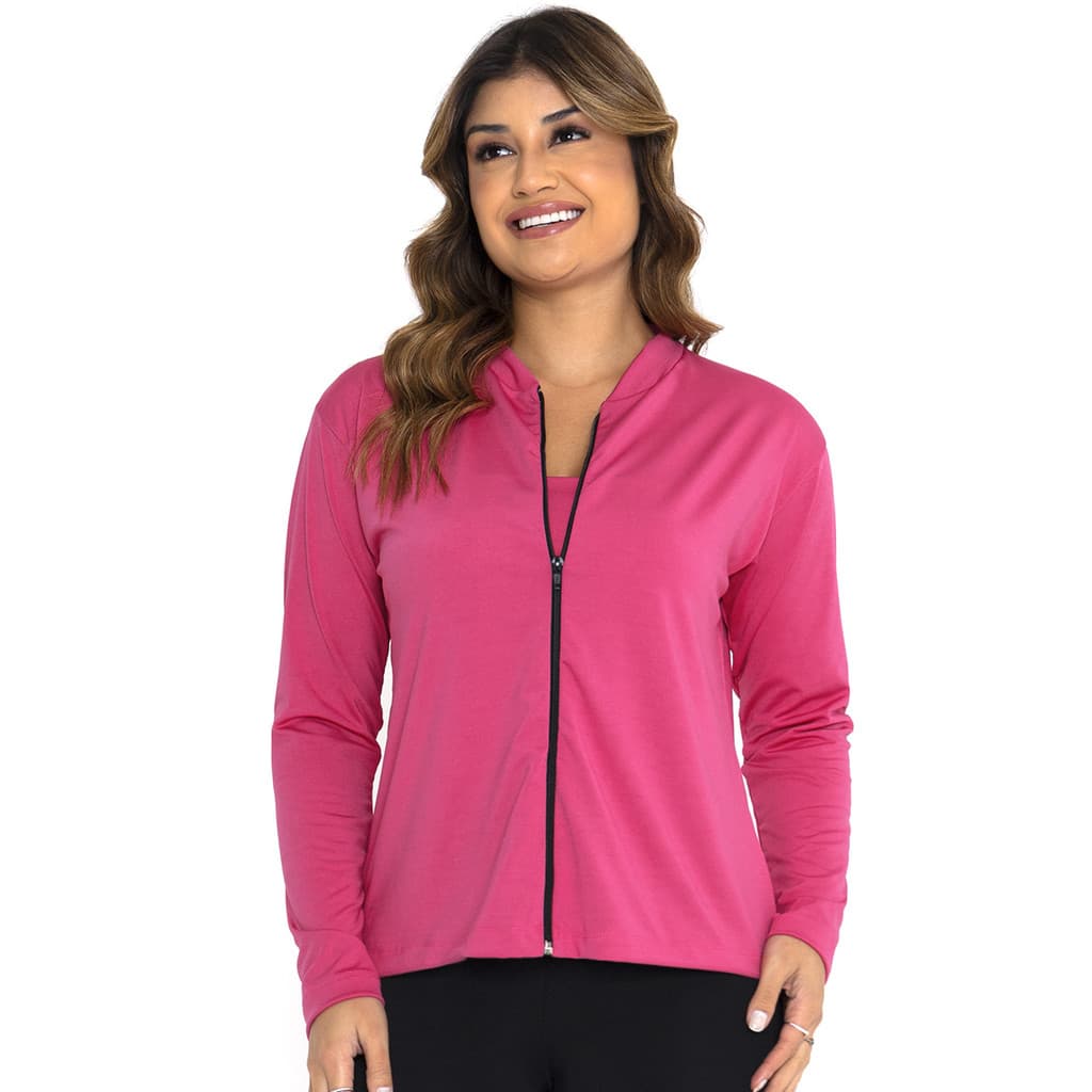 Blusa Térmica De Frio Com Zíper Tendência Esportiva Fitness Roupa Feminina Leve Blusinha Corrida