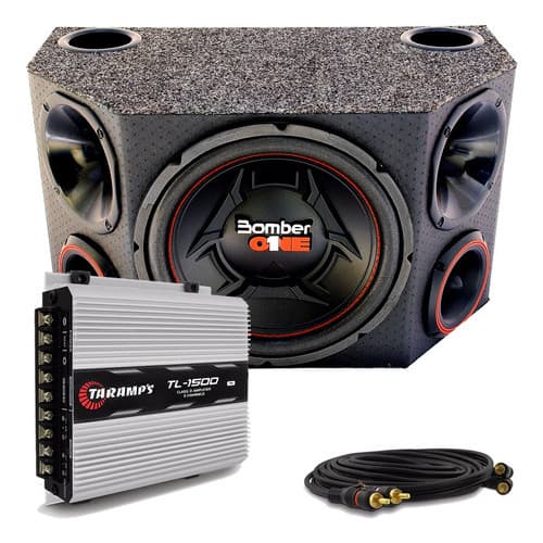 Caixa Trio Som Completo Bomber One 12 +módulo Taramps Tl1500