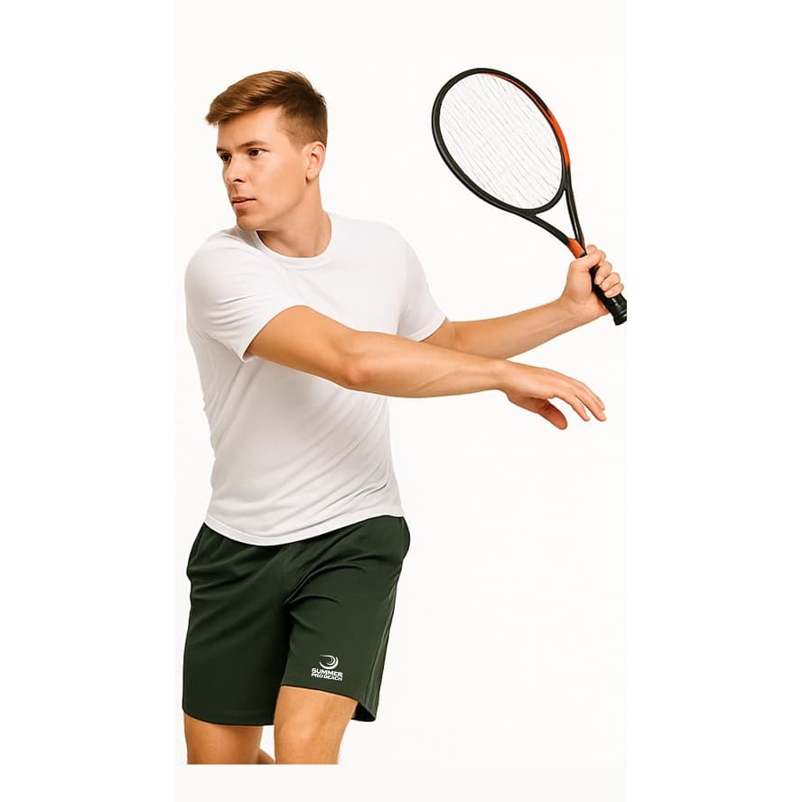 Shorts de Treino Masculino Verde Militar Summer Pro Beach Tenis Corrida Academia