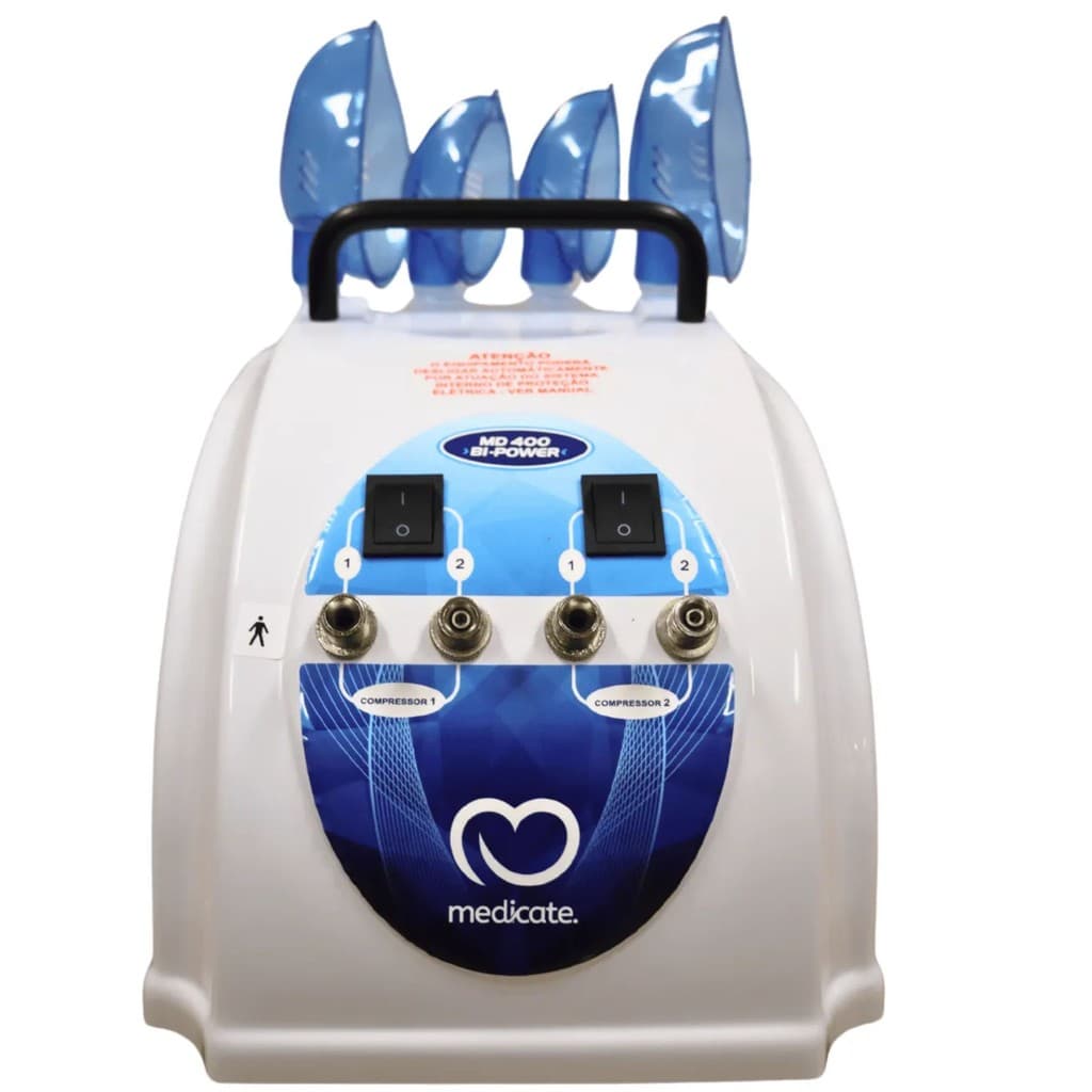 Inalador Nebulizador Md400bp com 4 Saídas Bivolt Medicate Cor Branco 110v/220v