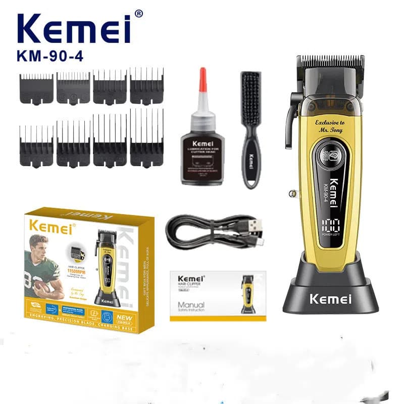 2025 Kemei Nova Máquina De Cortar Cabelo Elétrica Salão Profissional De Alta Potência ABS Conjunto De Ferramentas De