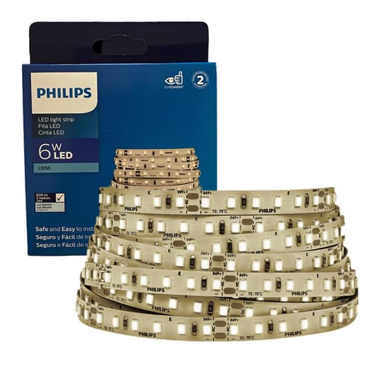 Fita Led Philips 5 Metros 6w 24v Luz Neutra 4000k 600lm/m