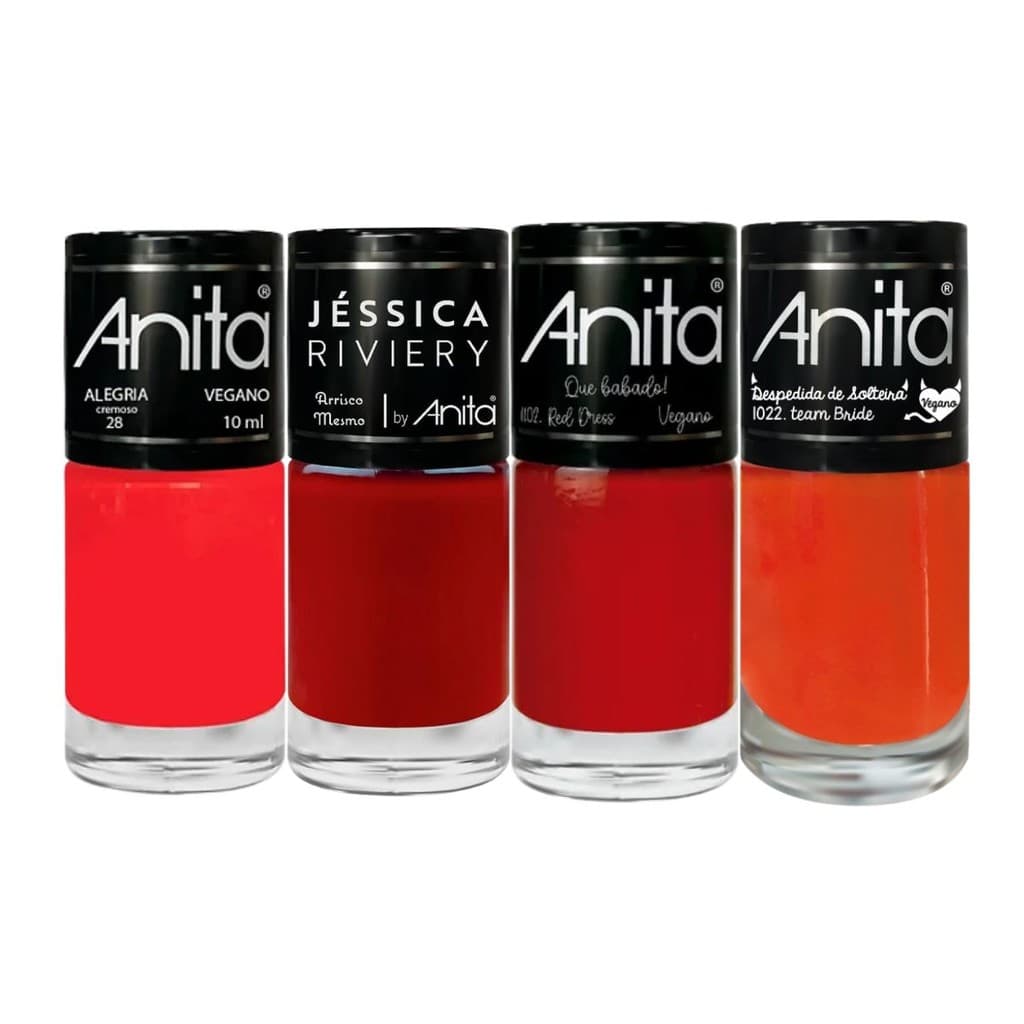 Kit 4 Esmalte Anita Vermelhos Poderosos