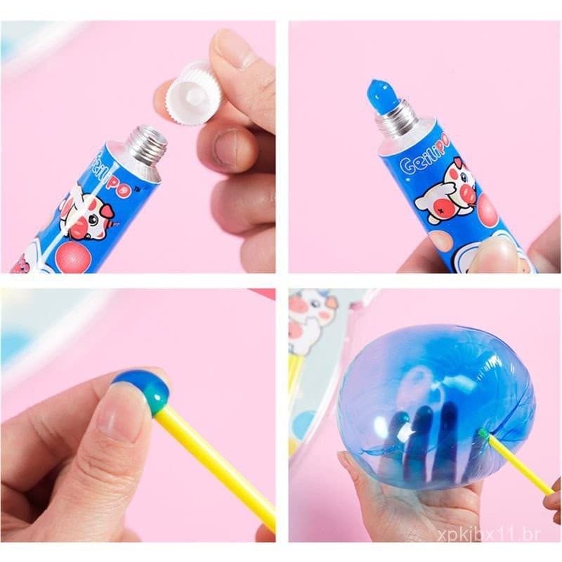 3 pcs/conjunto Brinquedo de Cola de Bolha Mágica Segura Mistura de Bolas de Bolha Coloridas Balão de Plástico Espacial B