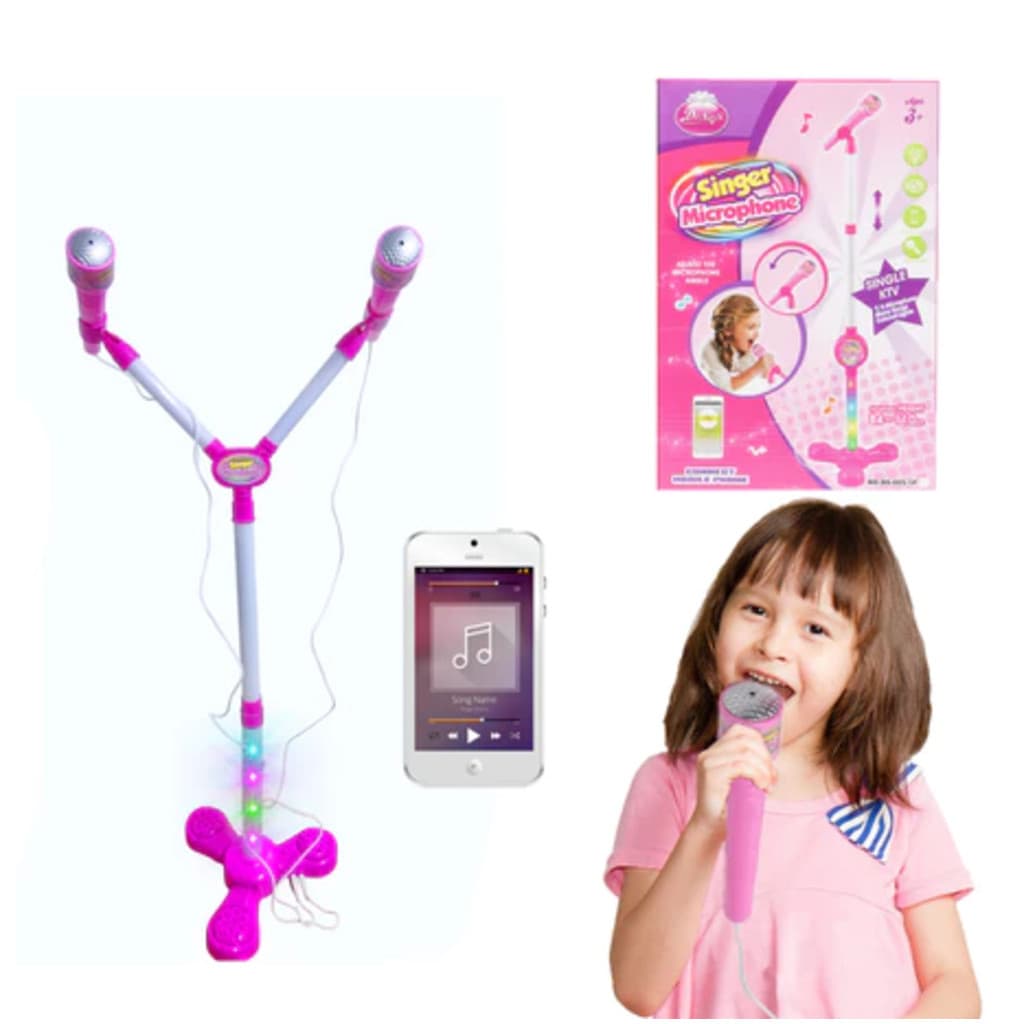 Microfone Infantil Duplo Karaokê Com Som Real- Diversão Garantida!