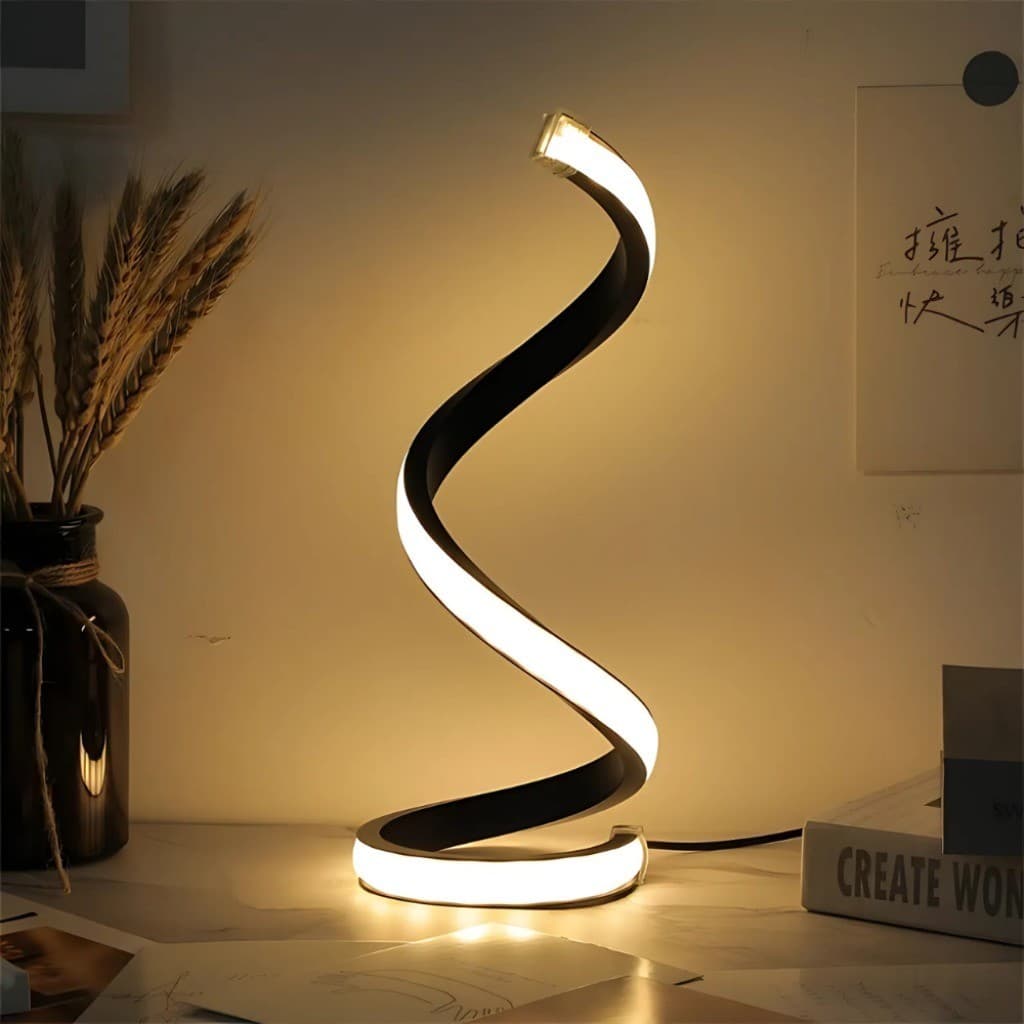 Luminária Espiral LED para Mesa para quartos de dormir Luz noturna de mesa BBB