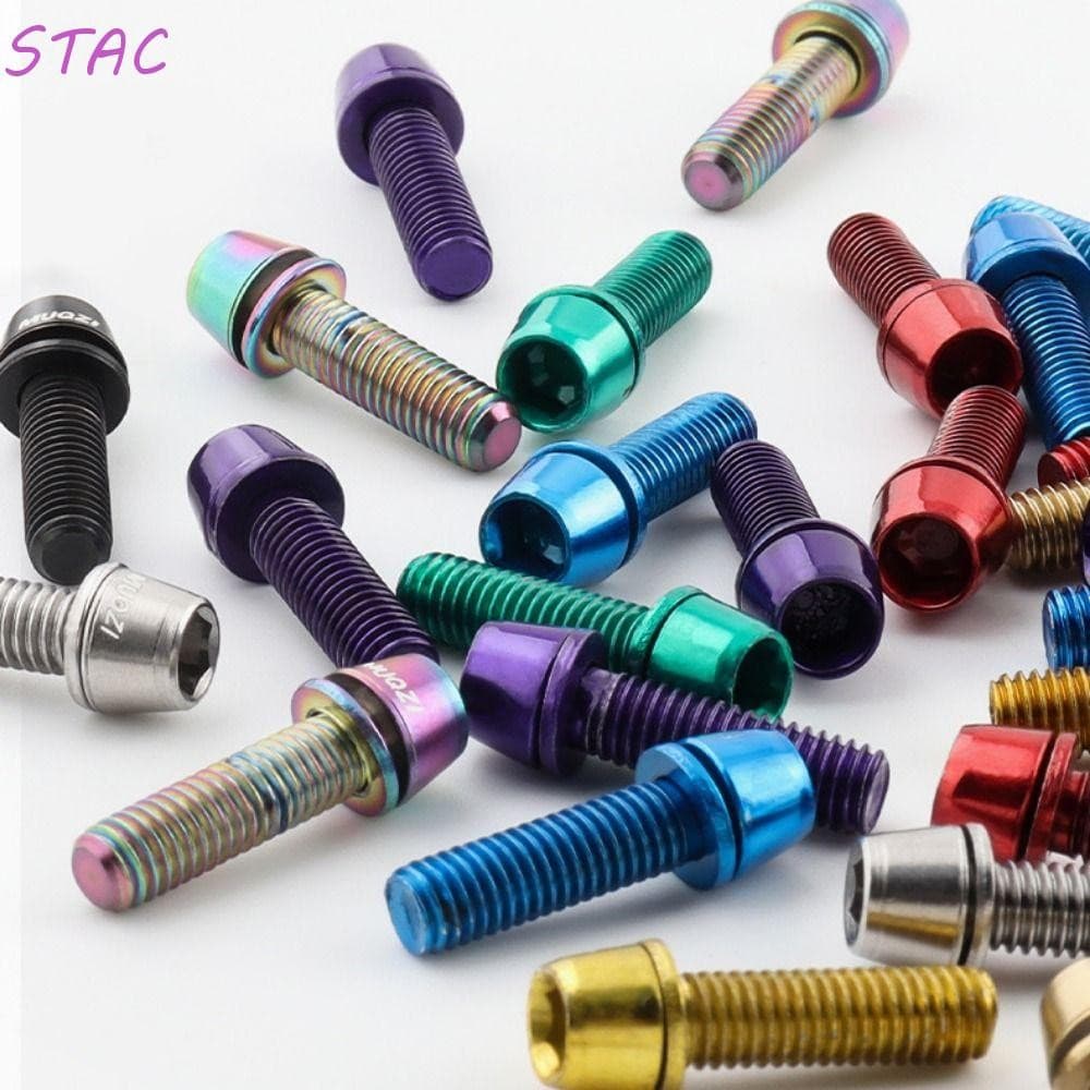 STAC 6 Parafusos Para Guidão De Bicicleta , Haste Riser M5 * 17MM Alça Em , Parafuso Colorido