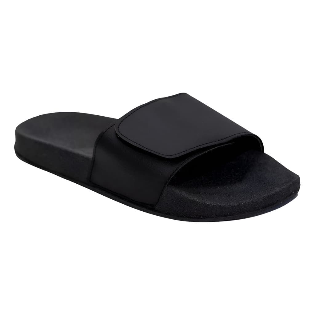 Chinelo Slide Velcro Feminino E Masculino Preto Sandália Lev