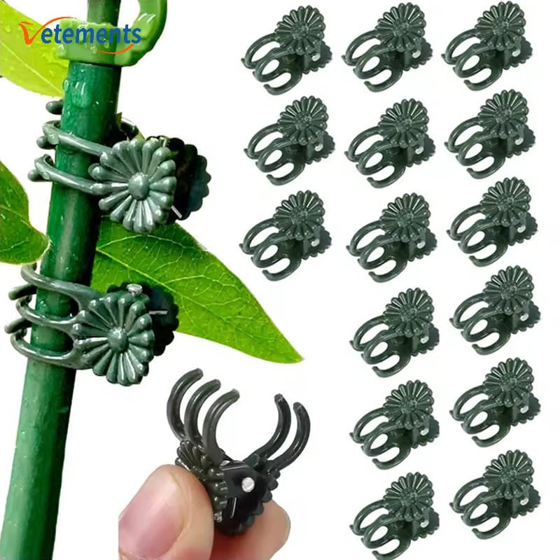 50 Pçs Clipes De Suporte De Planta De Plástico-Forma De Orquídea Videira Flor Vegetal Amarrado Pacote Ramo Fixação Ferra