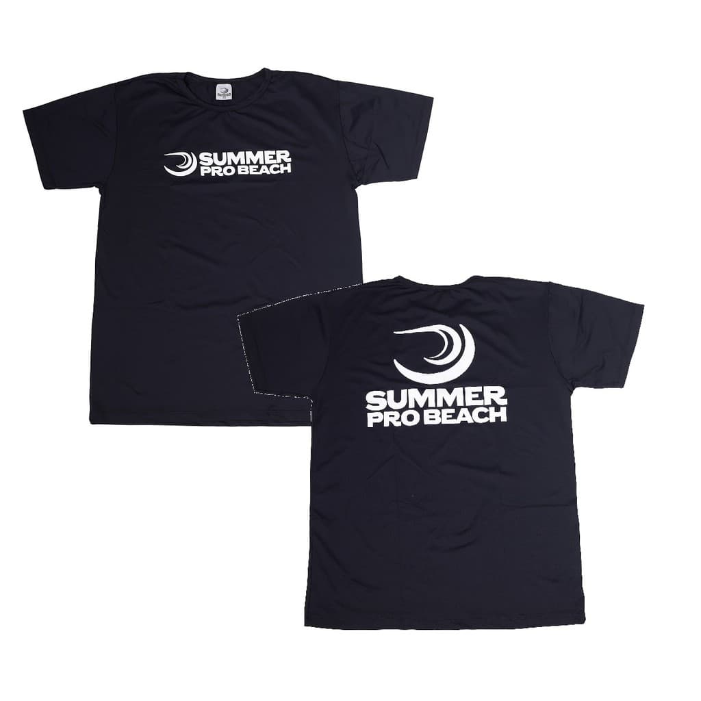 Camiseta Summer Pro Beach Preta - Poliamida Anti Odor UV 50 °C