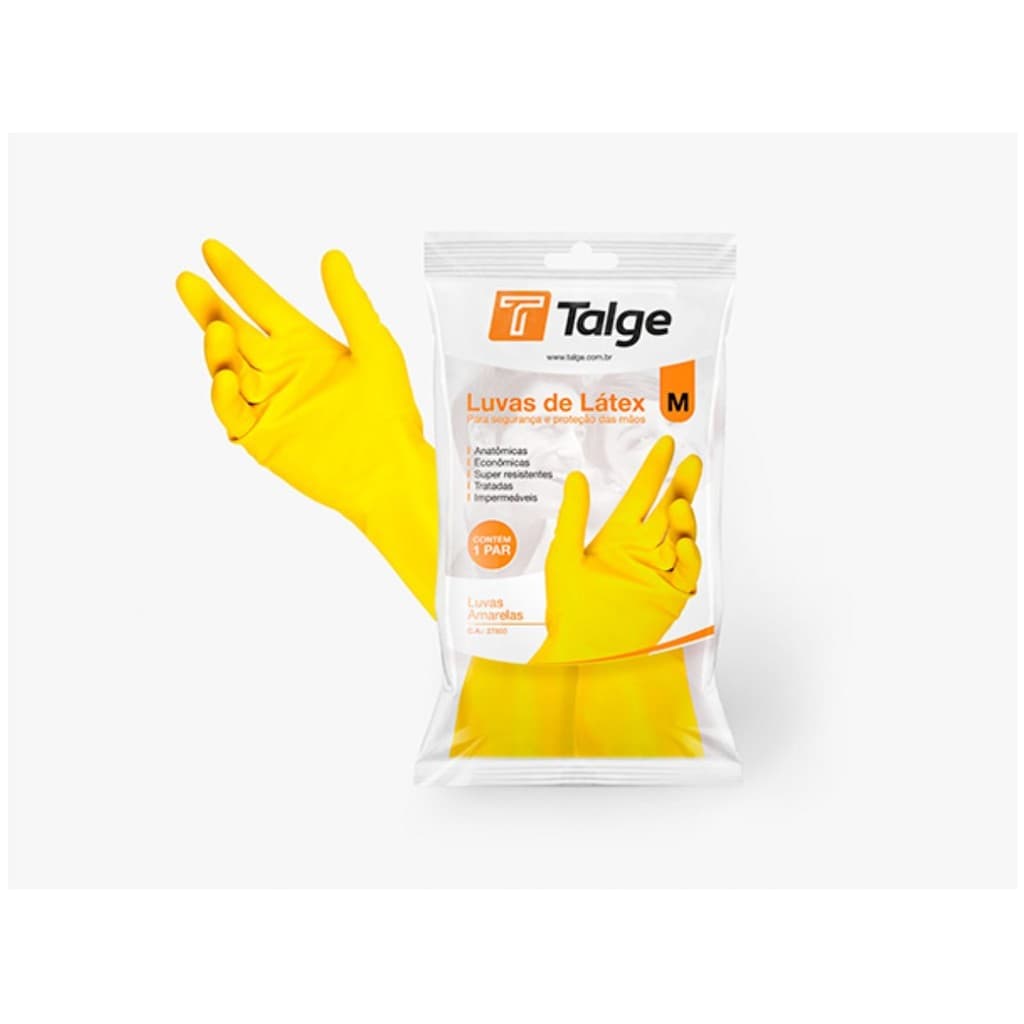 Luva Latex Talge Amarela CA 27803