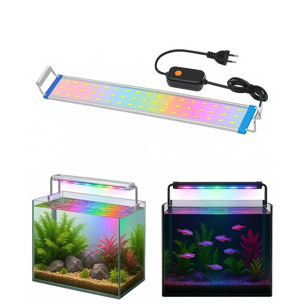 Luminaria Led Colorido RGB Aquario 60cm a 70cm Bivolt 18W