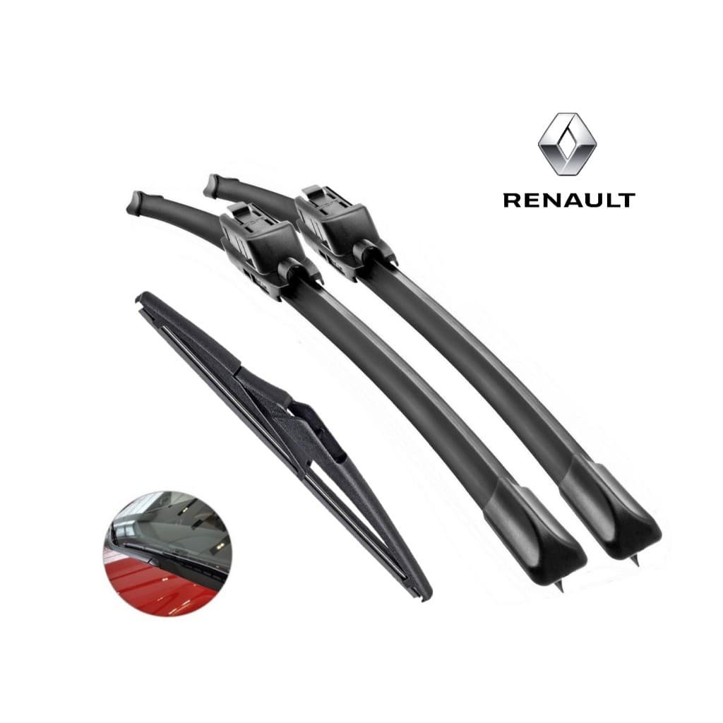 Jogo Palhetas Limpador de Parabrisa Silicone Chuva Renault Sandero Logan Kango Duster Fluence Clio