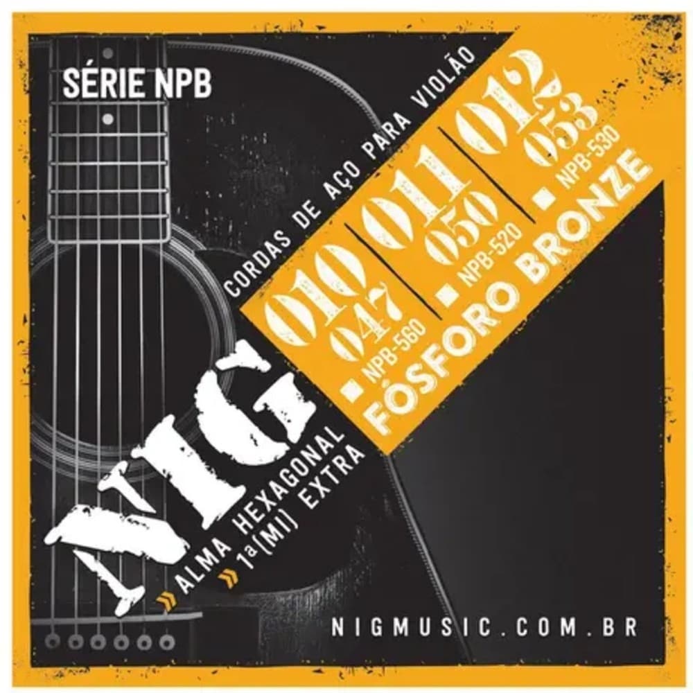 ENCORDOAMENTO VIOLAO NIG NPB530 ACO BRONZE FOSFORO O.12