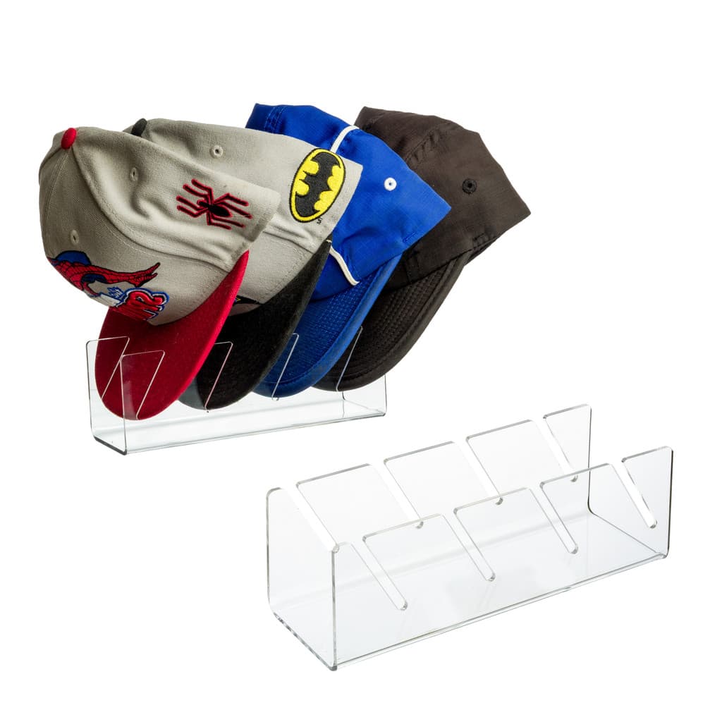 Suporte Organizador Bonés Acrílico Slim 4 Decoração Casa Armário Quarto