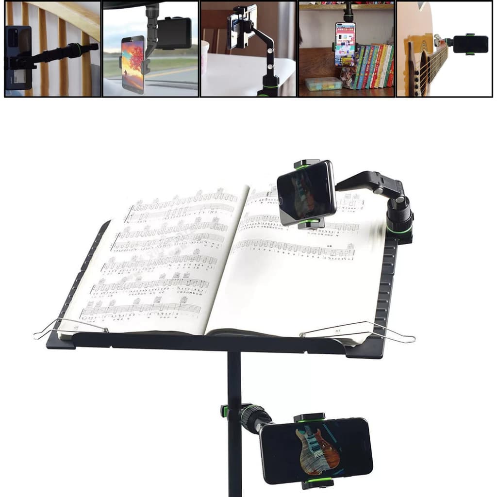Suporte De Celular Clips para Pedestal Violão Partitura Microfone mesa retrovisor banco armário