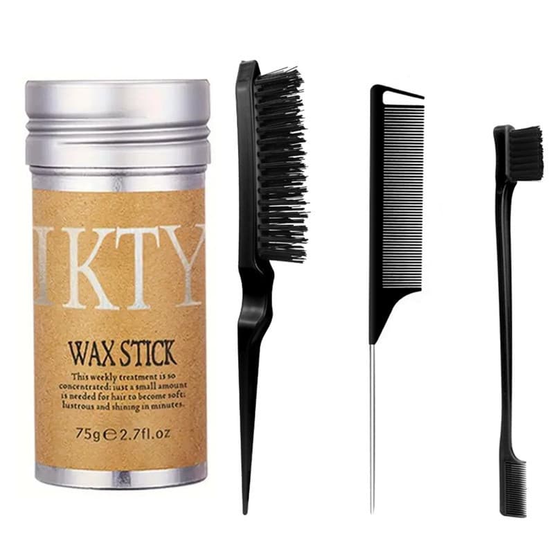 Conjunto De Escova De Cabelo Traseira Em Bastão De Cera , E Perucas De Longa Duração Flyaways Fried Gel Haircare