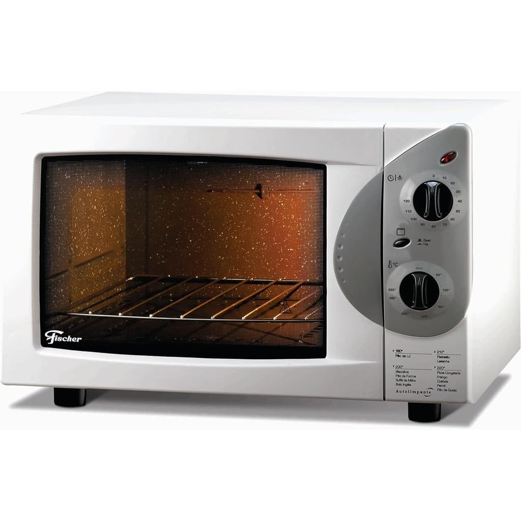 Forno Eletrico Fischer 44L Grill Bancada 220V Forno de Mesa Assar Gratinar Timer Controle Temperatura