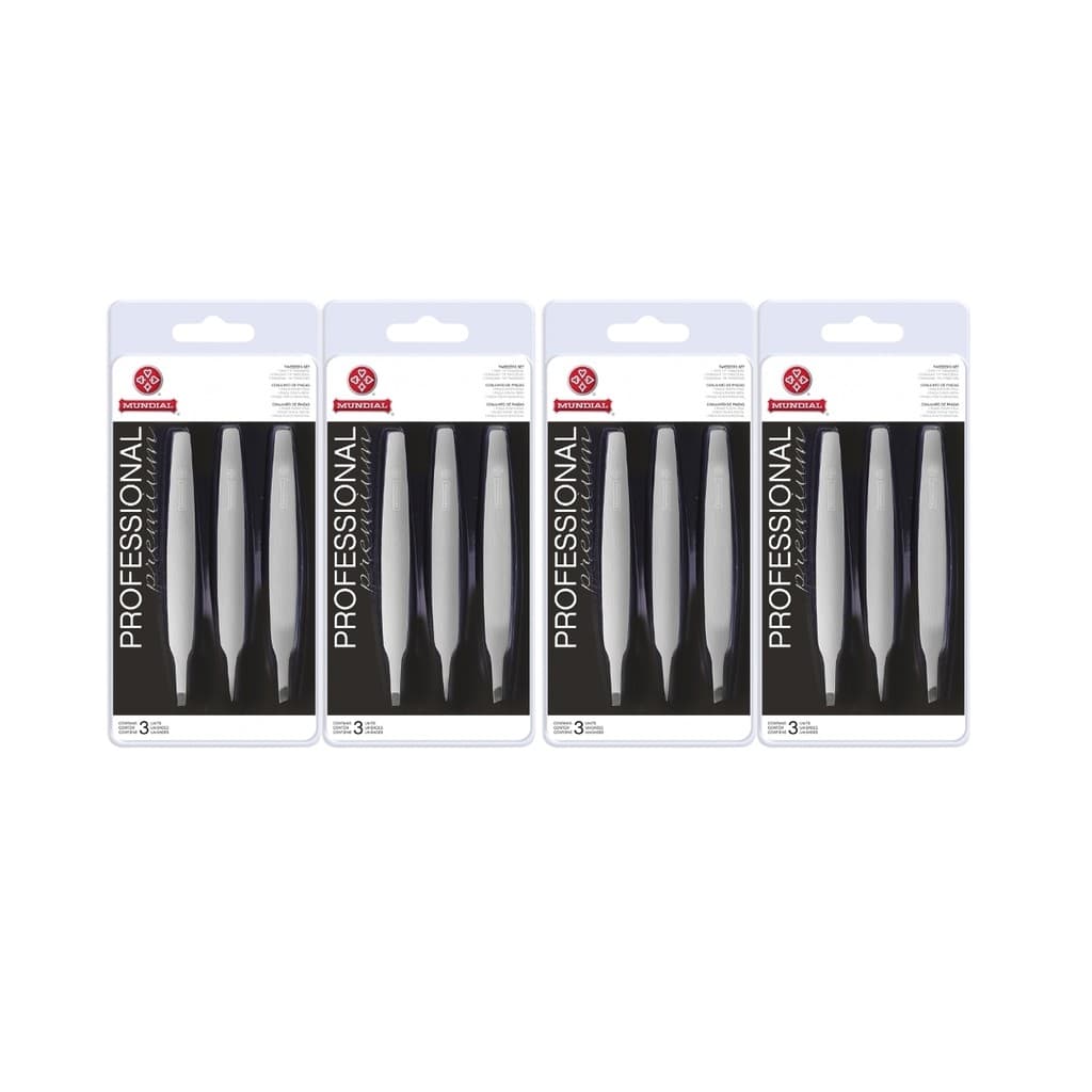 Kit 12 Pinças De Sobrancelha Bc-394 Profissional Aço Mundial