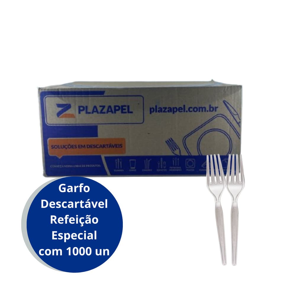Garfo Descartável para Refeição Especial com 1000 unidades Cristal
