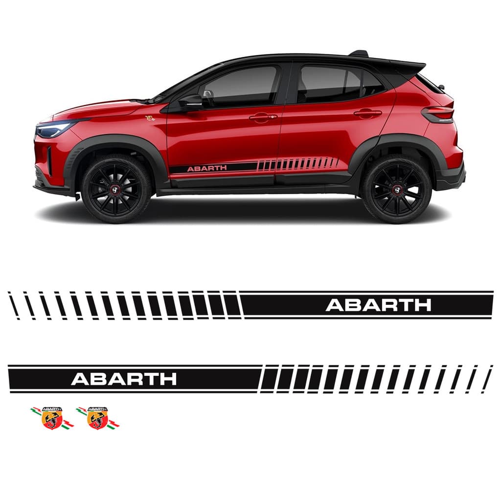 Kit Faixa Fiat Pulse Abarth 2023 Adesivo Lateral + Emblemas