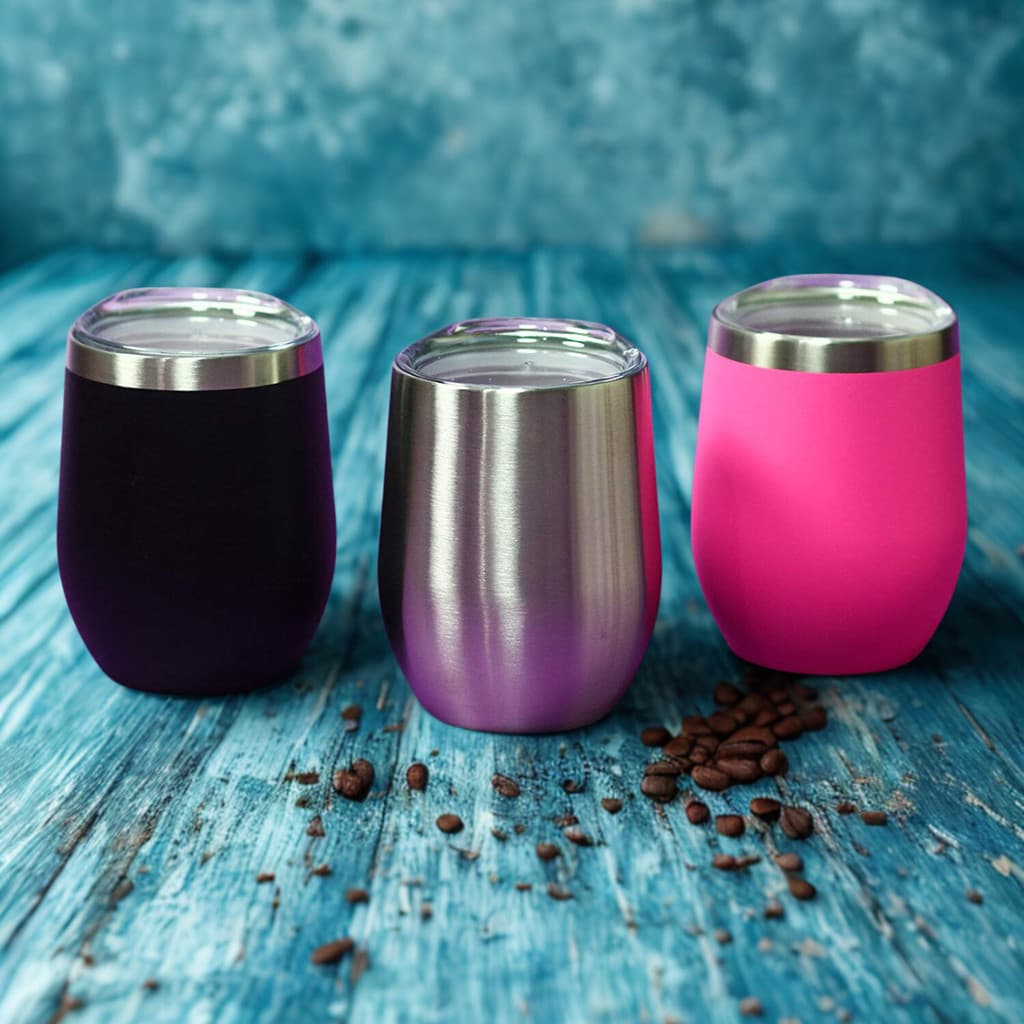 Copo Cuia Térmico em Inox Com Tampa Acrílica 350ml