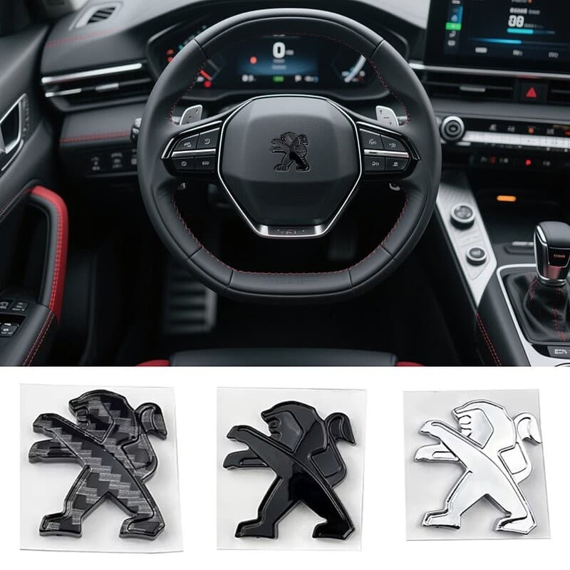 Adesivo De Plástico Para Volante De Carro , 2.9x3cm , Peugeot 308 307 408 306 208 508 3008 2008 5008 Acessórios