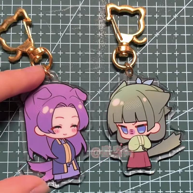 2 Pçs/Set Os Diários Apoticários Kusuriya no Hitorigoto Anime Chaveiro Mulheres Maomao Jinshi Acrílico Homem Bonito Ping