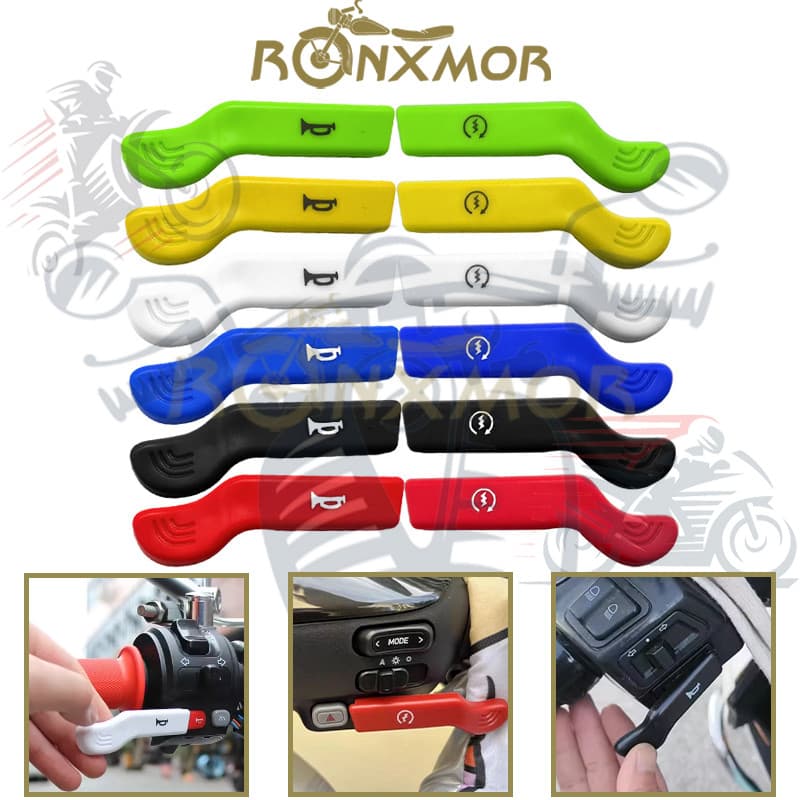 RONXMOR 2 Pçs Universal Modificação Da Motocicleta Start Up Interruptor Botão Chifre Extensor Chaves De Extensão Borrach