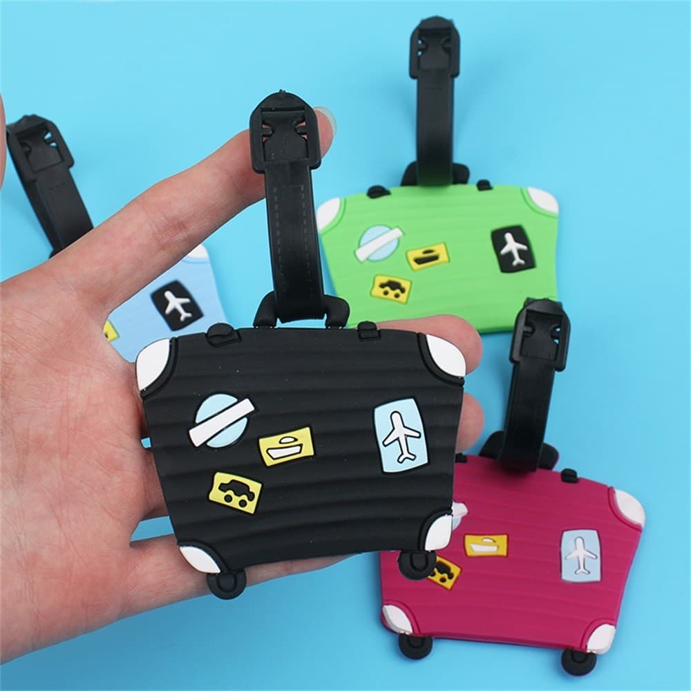 Etiqueta De Bagagem Elegante E Simples Em PVC , Borracha Macia Para Mala Embarque Personalizada De Aeronave Com Cartão D