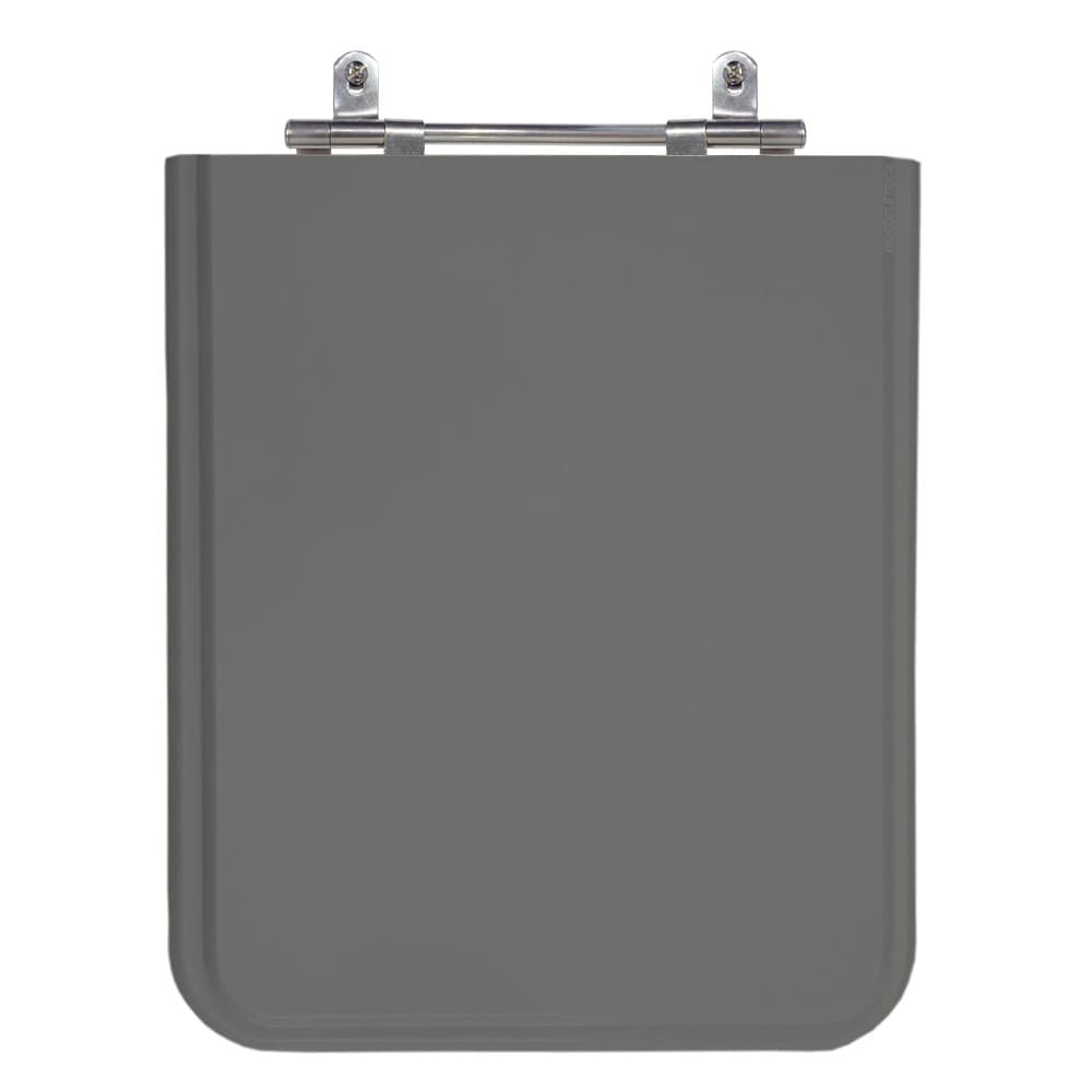 Assento Laqueado Square Cinza Escuro Tampa  Vaso Incepa MDF