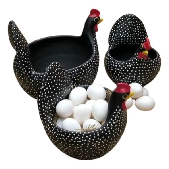 Galinha Artesanal De Argila Porta Ovos