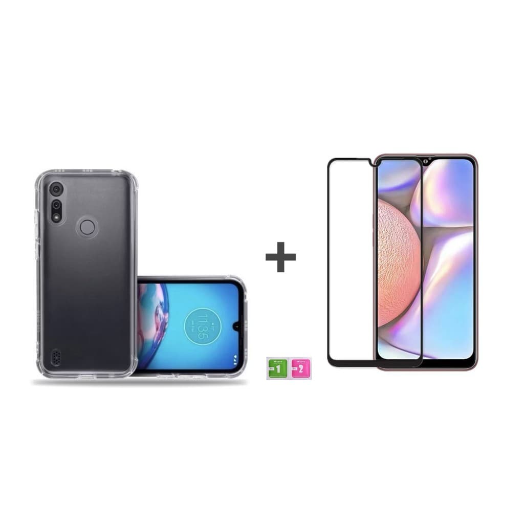 Capa Capinha Para Motorola E6s / E6i Anti Impacto Transparente + película Vrido 3D / 9D