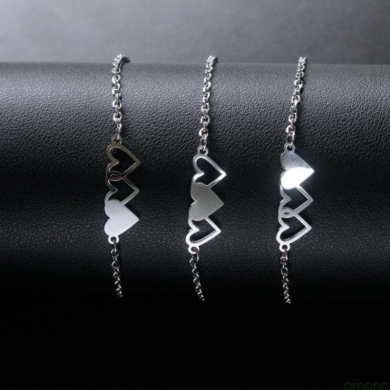 Amon 3 Irmãs Pulseiras Melhores Amigos Colar Para 3 Conjunto 3 Coração 3 Amizade Longa Distância