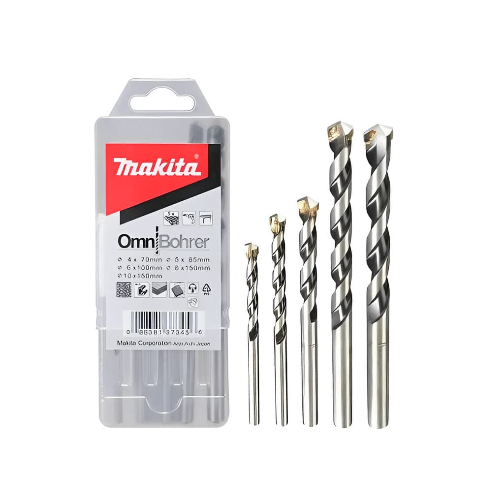 Kit Jogo de Brocas Multimateriais de Furadeira Com 5 Brocas D-30477 - Makita