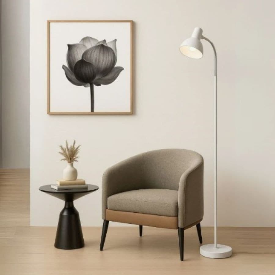 Luminária Chão Abajur Articulada Flexivel Pedestal Moderno