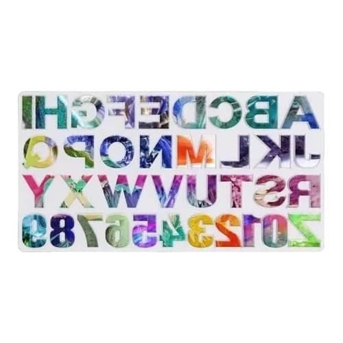 Molde Silicone Alfabeto Invertido Para Letras De Resina