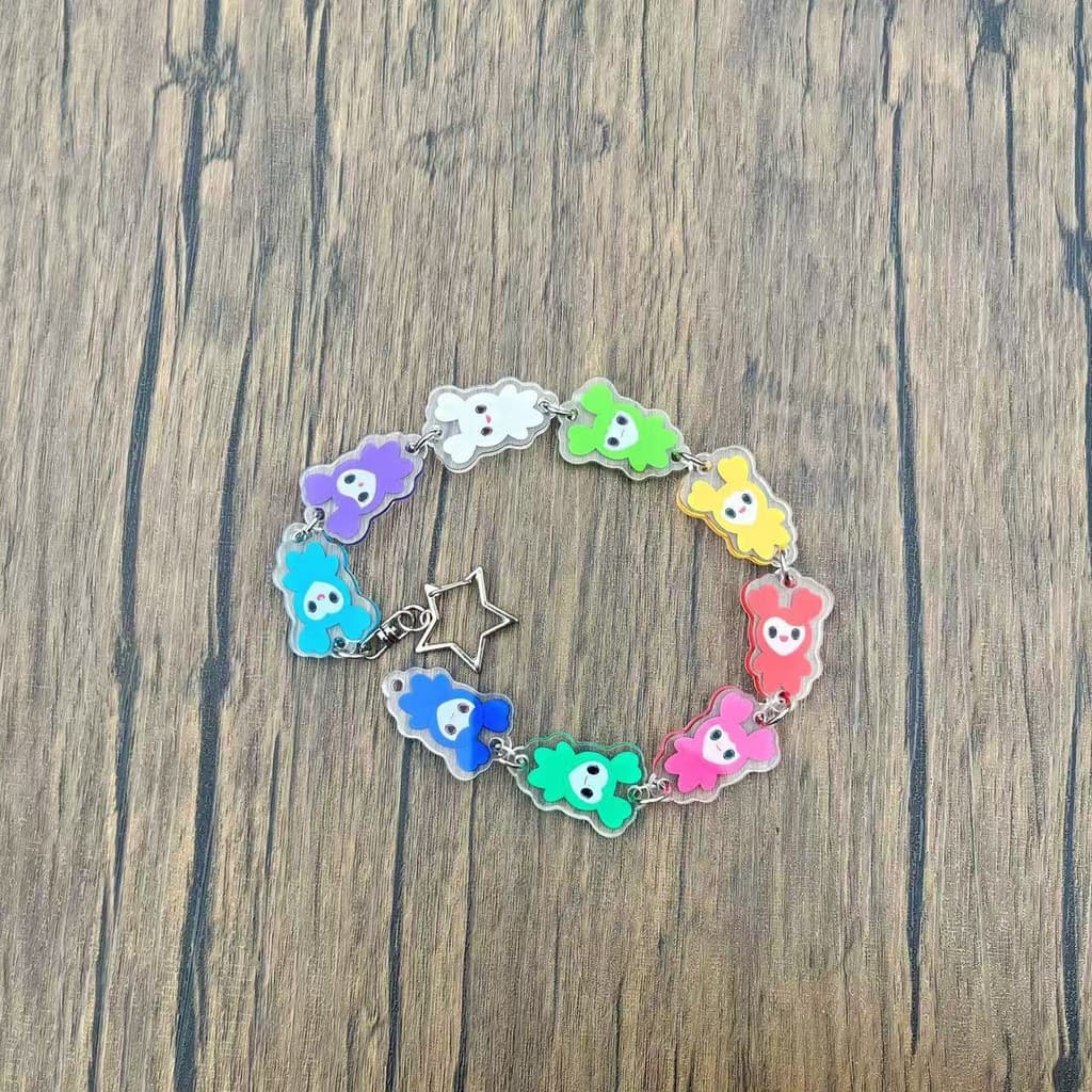 Chaveiro de acrílico do ídolo de pop coreano TWICE, design de desenho animado fofo com alça longa