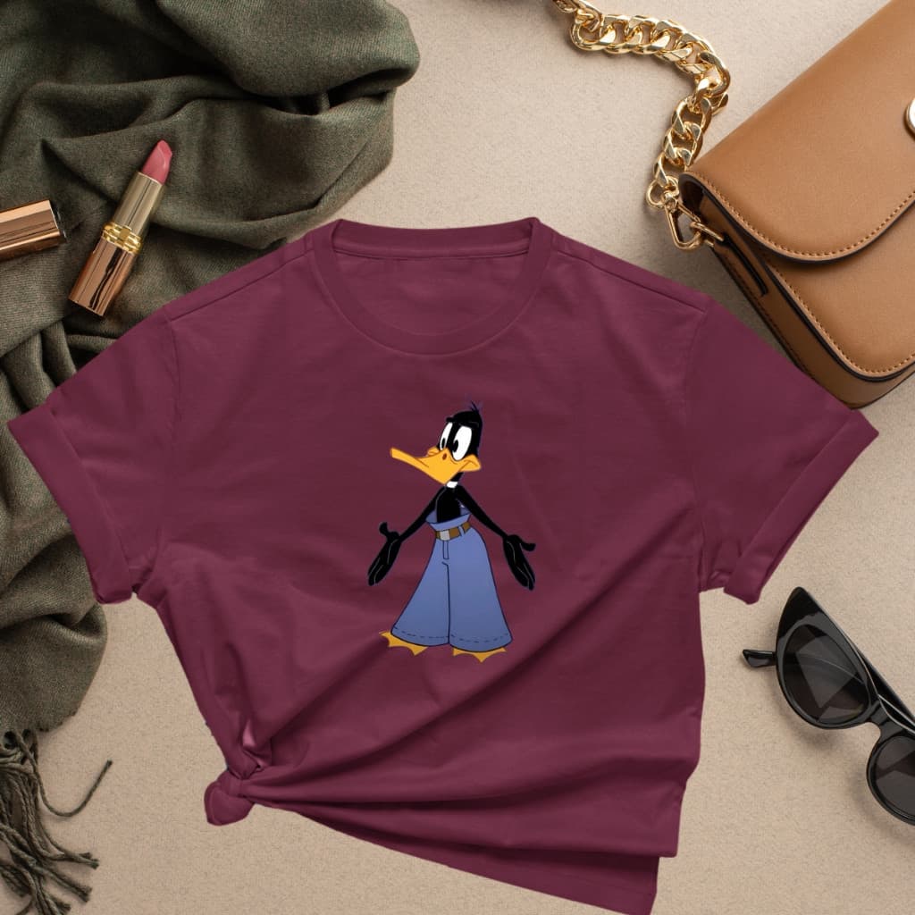 Camiseta Feminina Patolino de Calça De Shopping 100% Algodão Blusa Básica TSM