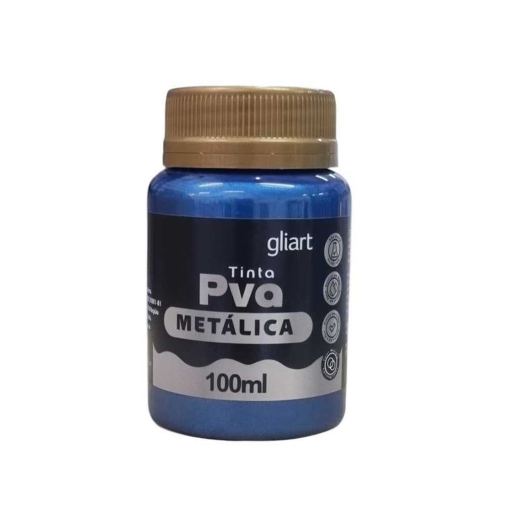 Tinta Pva Metalica 100ml Gliart Azul Marinho