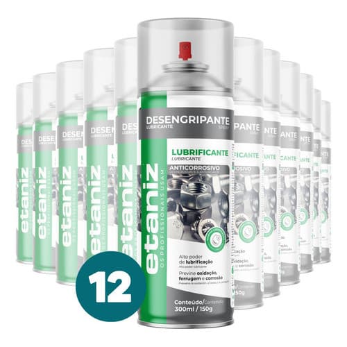 12 Desengripante Spray 300ml Lubrificante Anticorrosivo