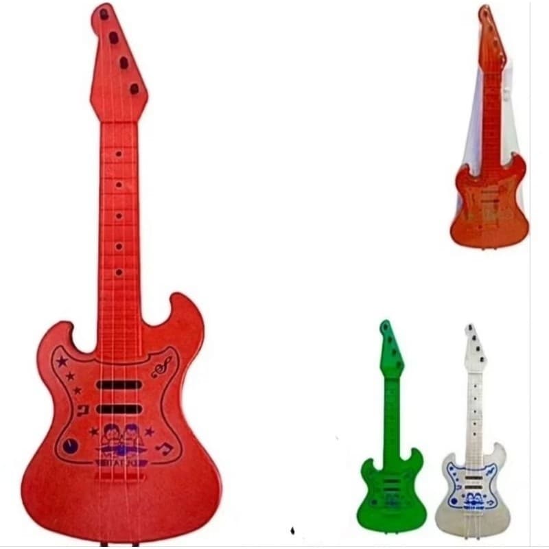 GUITARRA MUSICAL INFANTIL PLASTICA COLORIDA 4 CORDAS INFANTIL 40.50 CM
