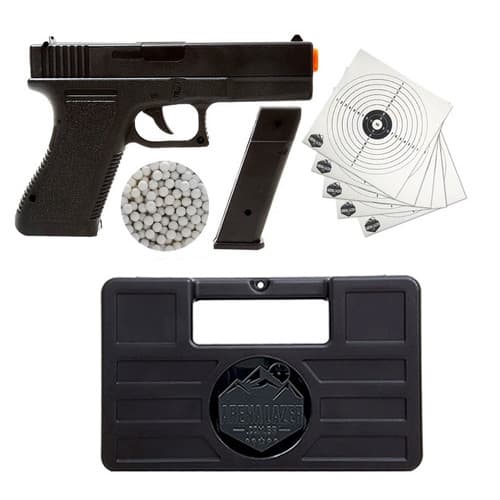 Pistola Airsoft V307 6mm + Maleta + BBs + Alvos - Vigor