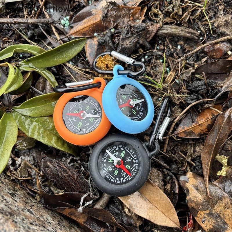 [LightOverflow] 1/5 Unidades Bússola Bushcraft Com Mosquetão Gancho De Vida Bolso De Acampamento De Silicone Para Ativid