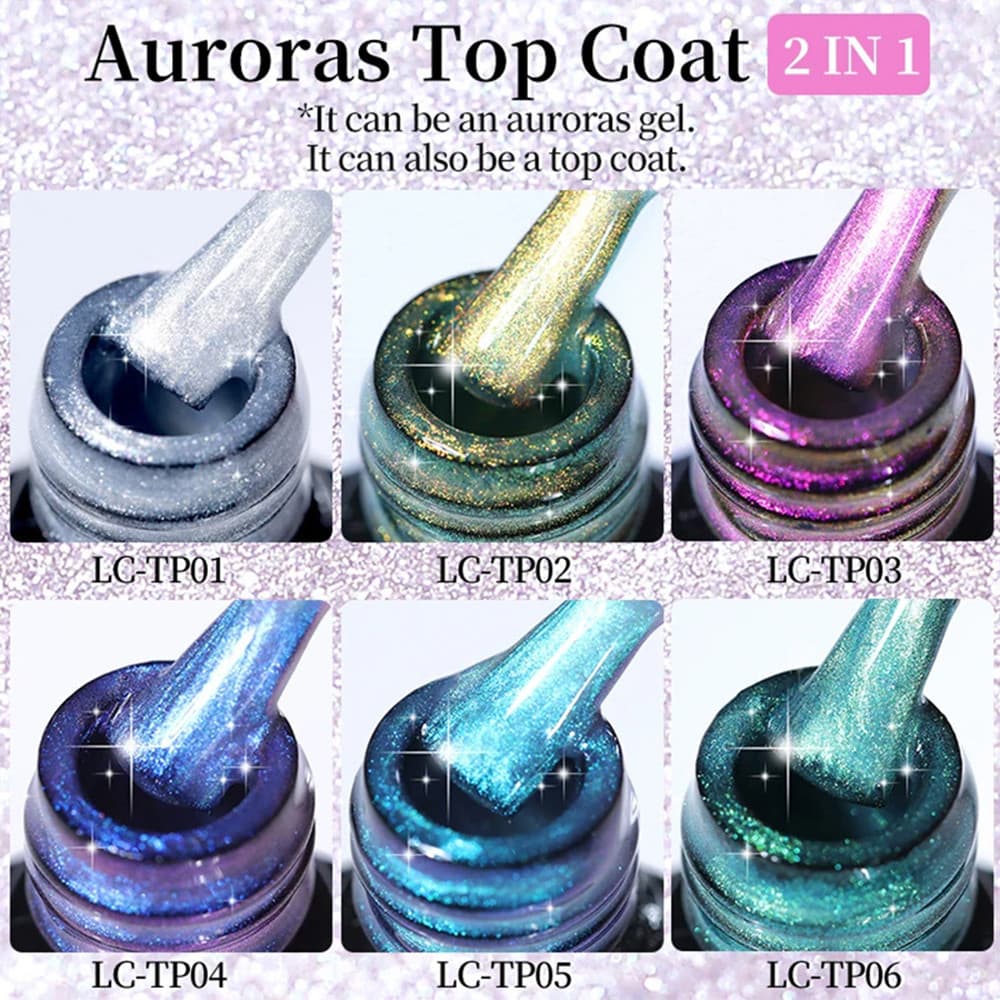 Aurora Mermaid Unhas Gel Magnético Soak Off UV Holográfico Semi Permanente Glitter Manicure