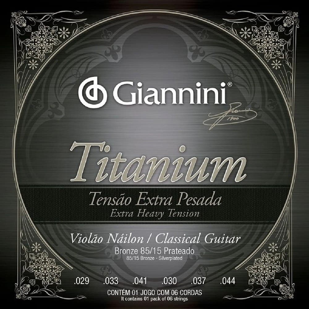 ENCORDOAMENTO GIANNINI VIOLAO GENWXTA TITANIUM 85/15 PRATEADO