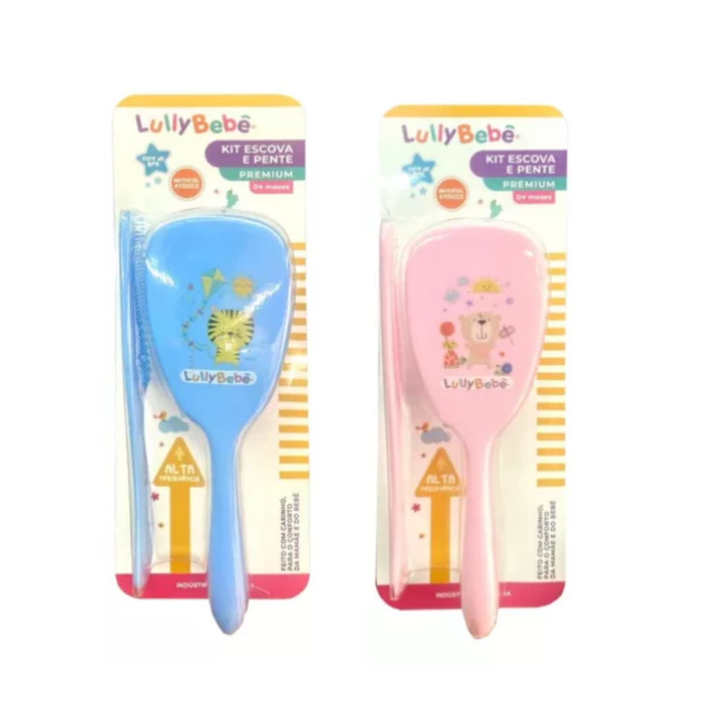 Kit Premium Escova de cabelo e pente - Lully Bebe
