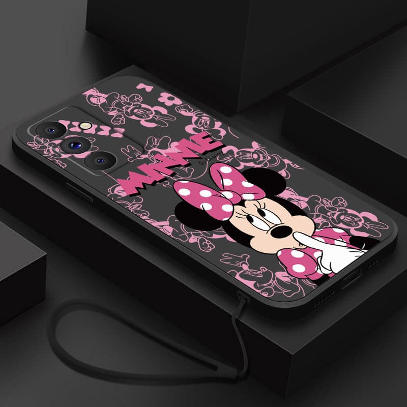 Samsung Galaxy M54 M14 5G M13 M23 M53 M33 M52 5G M31 Quadrado Líquido Anti Gota Caso Capa Minnie Moda Borracha Macia Emb