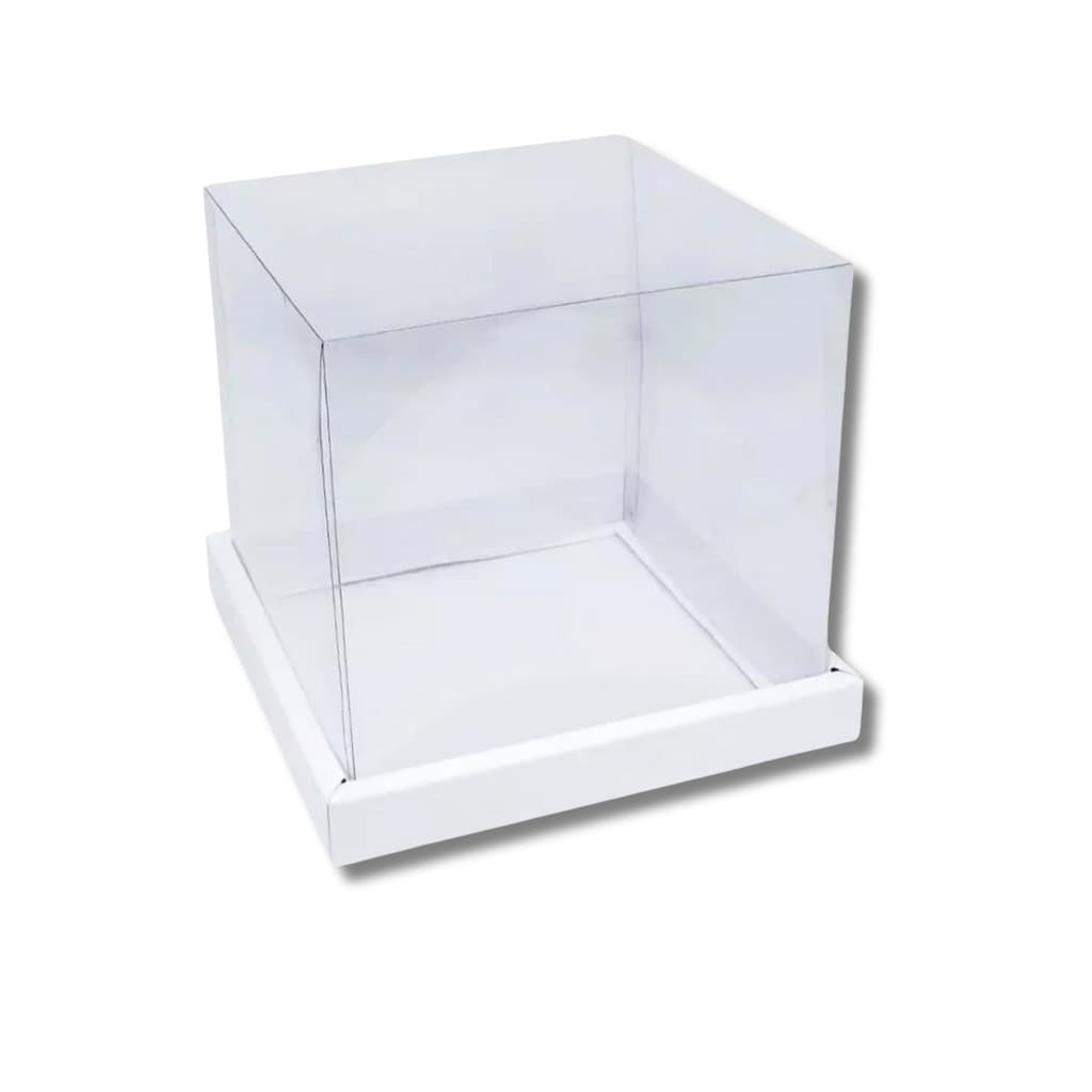 Caixa Bolo Panetone 17x17x20 cm c/ 05 unidades Assk Embalagens - Cor BRANCA